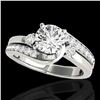 Image 1 : 1.75 ctw Certified Diamond Bypass Solitaire Ring 10k White Gold - REF-259G3W