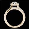 Image 2 : 1.55 ctw Certified Diamond Solitaire Halo Ring 10k Yellow Gold - REF-210K2Y