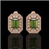 Image 1 : 12.99 ctw Tourmaline & Diamond Victorian Earrings 14K Rose Gold - REF-346R2K