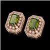 Image 2 : 12.99 ctw Tourmaline & Diamond Victorian Earrings 14K Rose Gold - REF-346R2K