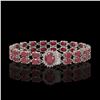 Image 1 : 19.57 ctw Ruby & Diamond Bracelet 14K White Gold - REF-263X6A