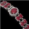 Image 2 : 19.57 ctw Ruby & Diamond Bracelet 14K White Gold - REF-263X6A