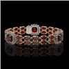 Image 1 : 17.34 ctw Garnet & Diamond Bracelet 14K Rose Gold - REF-263Y6X