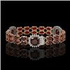 Image 2 : 17.34 ctw Garnet & Diamond Bracelet 14K Rose Gold - REF-263Y6X