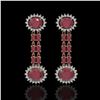 Image 1 : 10.23 ctw Ruby & Diamond Earrings 14K Rose Gold - REF-227Y3X