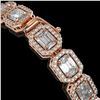 Image 3 : 14.57 ctw Emerald Cut Diamond Micro Pave Bracelet 18K Rose Gold - REF-2284K2Y