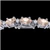 Image 1 : 11 ctw Morganite & VS/SI Diamond Eternity Bracelet 10k White Gold - REF-134G5W