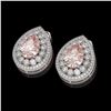 Image 2 : 7.94 ctw Morganite & Diamond Victorian Earrings 14K White Gold - REF-339Y5X