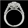 Image 2 : 2.05 ctw Certified Diamond Solitaire Halo Ring 10k White Gold - REF-204H5R