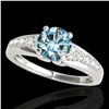 Image 1 : 1.40 ctw SI Certified Fancy Blue Diamond Solitaire Ring 10k White Gold - REF-120R2K