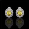 Image 1 : 7.24 ctw Canary Citrine & Diamond Victorian Earrings 14K White Gold - REF-188H2R