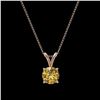 Image 3 : 0.75 ctw Certified Intense Yellow Diamond Necklace 10k Rose Gold - REF-82F2M
