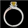 Image 2 : 1.35 ctw Certified SI Fancy Diamond Bypass Solitaire Ring 10k 2Tone Gold - REF-190G9W