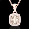 Image 2 : 3 ctw Morganite & Micro VS/SI Diamond Pave Necklace 14k Rose Gold - REF-81W8H