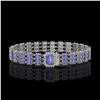 Image 1 : 24.18 ctw Tanzanite & Diamond Bracelet 14K White Gold - REF-318A2N