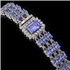 Image 2 : 24.18 ctw Tanzanite & Diamond Bracelet 14K White Gold - REF-318A2N