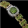 Image 2 : 17.35 ctw Tourmaline & Diamond Bracelet 14K Yellow Gold - REF-245X5A