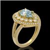 Image 2 : 3.82 ctw Certified Aquamarine & Diamond Victorian Ring 14K Yellow Gold - REF-168N8F