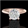 Image 2 : 1.36 ctw VS/SI Diamond Solitaire Art Deco Ring 18k Rose Gold - REF-331W4H