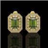 Image 1 : 12.99 ctw Tourmaline & Diamond Victorian Earrings 14K Yellow Gold - REF-346Y2X