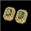 Image 2 : 12.99 ctw Tourmaline & Diamond Victorian Earrings 14K Yellow Gold - REF-346Y2X