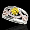 Image 1 : 1.3 ctw Certified SI Fancy Yellow Diamond Solitaire Ring 10k 2Tone Gold - REF-190F9M