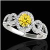 Image 1 : 1.38 ctw Certified SI/I Fancy Intense Yellow Diamond Ring 10k White Gold - REF-188Y2X