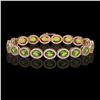 Image 1 : 13.87 ctw Peridot & Diamond Micro Pave Halo Bracelet 10k Rose Gold - REF-263W6H