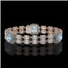 Image 1 : 17.19 ctw Aquamarine & Diamond Bracelet 14K Rose Gold - REF-289W3H