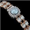 Image 3 : 17.19 ctw Aquamarine & Diamond Bracelet 14K Rose Gold - REF-289W3H