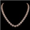 Image 1 : 30.41 ctw Oval Cut Diamond Micro Pave Necklace 18K Rose Gold - REF-4148W9H