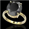 Image 2 : 9 ctw Black Diamond Designer Engagment Ring 18k Yellow Gold - REF-272W8H