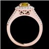 Image 2 : 1.7 ctw Certified SI/I Fancy Intense Yellow Diamond Ring 10k Rose Gold - REF-211M4G