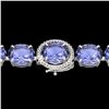 Image 1 : 75 ctw Tanzanite & Micro Pave Diamond Bracelet 14k White Gold - REF-1236W4H