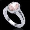 Image 2 : 3 ctw Morganite & Micro VS/SI Diamond Halo Ring 18k White Gold - REF-86K2Y