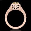 Image 3 : 0.77 ctw Intense Fancy Yellow Diamond Art Deco Ring 18k Rose Gold - REF-145H5R