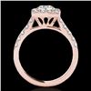 Image 2 : 2.5 ctw Certified Diamond Solitaire Halo Ring 10k Rose Gold - REF-313A6N