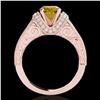 Image 2 : 1.75 ctw Certified SI Intense Yellow Diamond Antique Ring 10k Rose Gold - REF-245K5Y