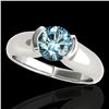 Image 1 : 1 ctw SI Certified Fancy Blue Diamond Solitaire Ring 10k White Gold - REF-107M8G