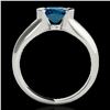 Image 2 : 1 ctw SI Certified Fancy Blue Diamond Solitaire Ring 10k White Gold - REF-107M8G
