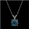 Image 3 : 2 ctw Certified Intense Blue Diamond Solitaire Necklace 10k White Gold - REF-280W8H