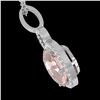 Image 2 : 3.50 ctw Morganite & Micro VS/SI Diamond Necklace 14k White Gold - REF-78M2G