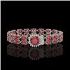 17.35 ctw Tourmaline & Diamond Bracelet 14K White Gold - REF-245A5N