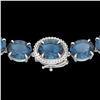 177 ctw London Blue Topaz & Diamond Micro Necklace 14k White Gold - REF-563X5A