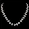 26.88 ctw Princess Cut Diamond Micro Pave Necklace 18K White Gold - REF-3684K3Y
