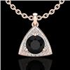 1.75 ctw Micro Pave VS/SI Diamond Certified Necklace 14k Rose Gold - REF-76W4H