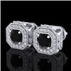 2.75 ctw Fancy Black Diamond Art Deco Stud Earrings 18k White Gold - REF-178G2W