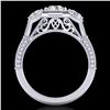 1.05 ctw VS/SI Diamond Solitaire Art Deco 3 Stone Ring 18k White Gold - REF-200G2W