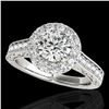 2.22 ctw Certified Diamond Solitaire Halo Ring 10k White Gold - REF-368F2M