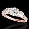 1.75 ctw Certified Diamond 3 Stone Ring 10k Rose Gold - REF-177F3M
